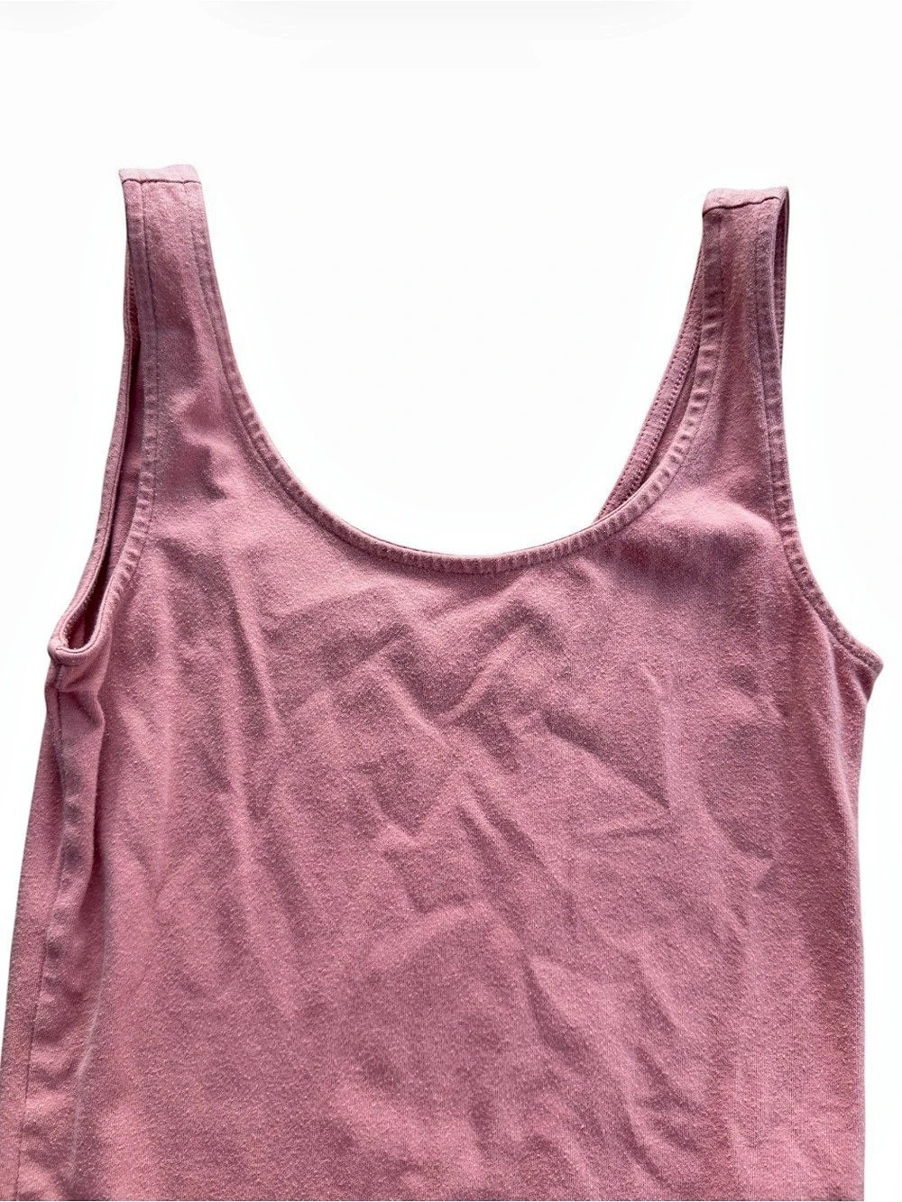 GAP Womens Pink Scoop Neck Tank Top Bodysuit Size XS Snap Closure Casual Stretch - Picture 3 of 5
